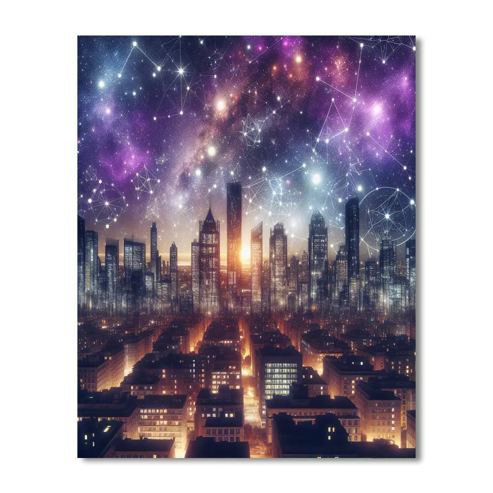 Celestial Cityscape Painting Number Kit