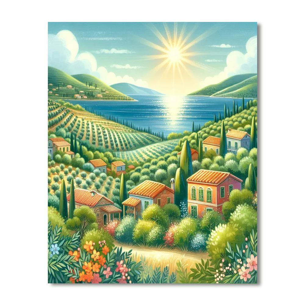 Mediterranean Summer Paint By Numbers Art