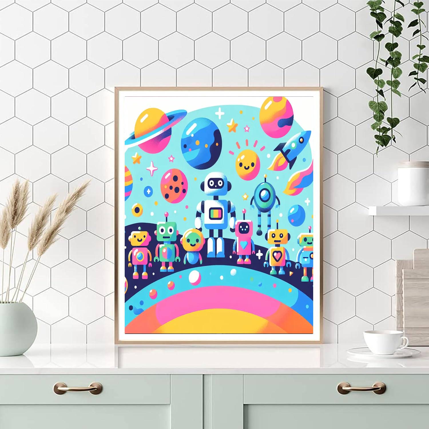 Cosmic Robot Journey Paint By Numbers
