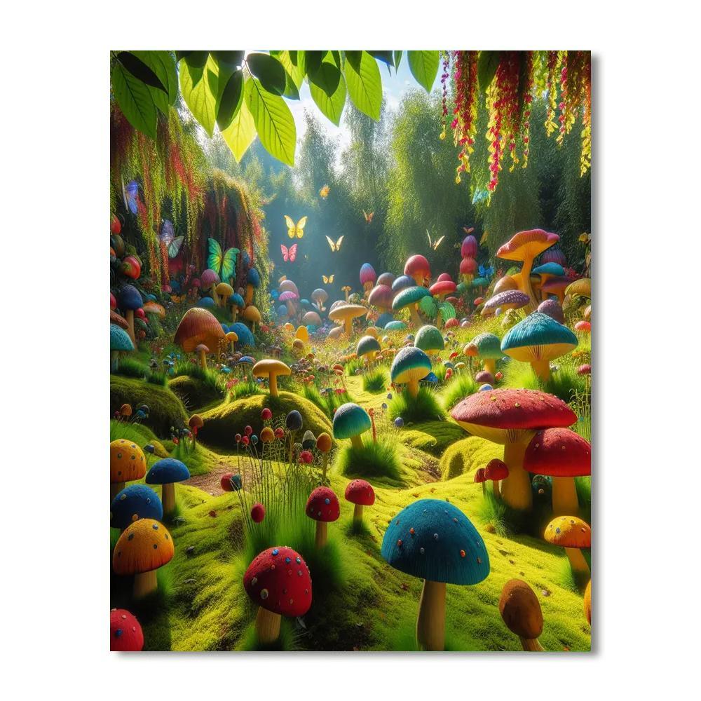 Fantasy Mushroom Meadow Painting By Numbers Kit
