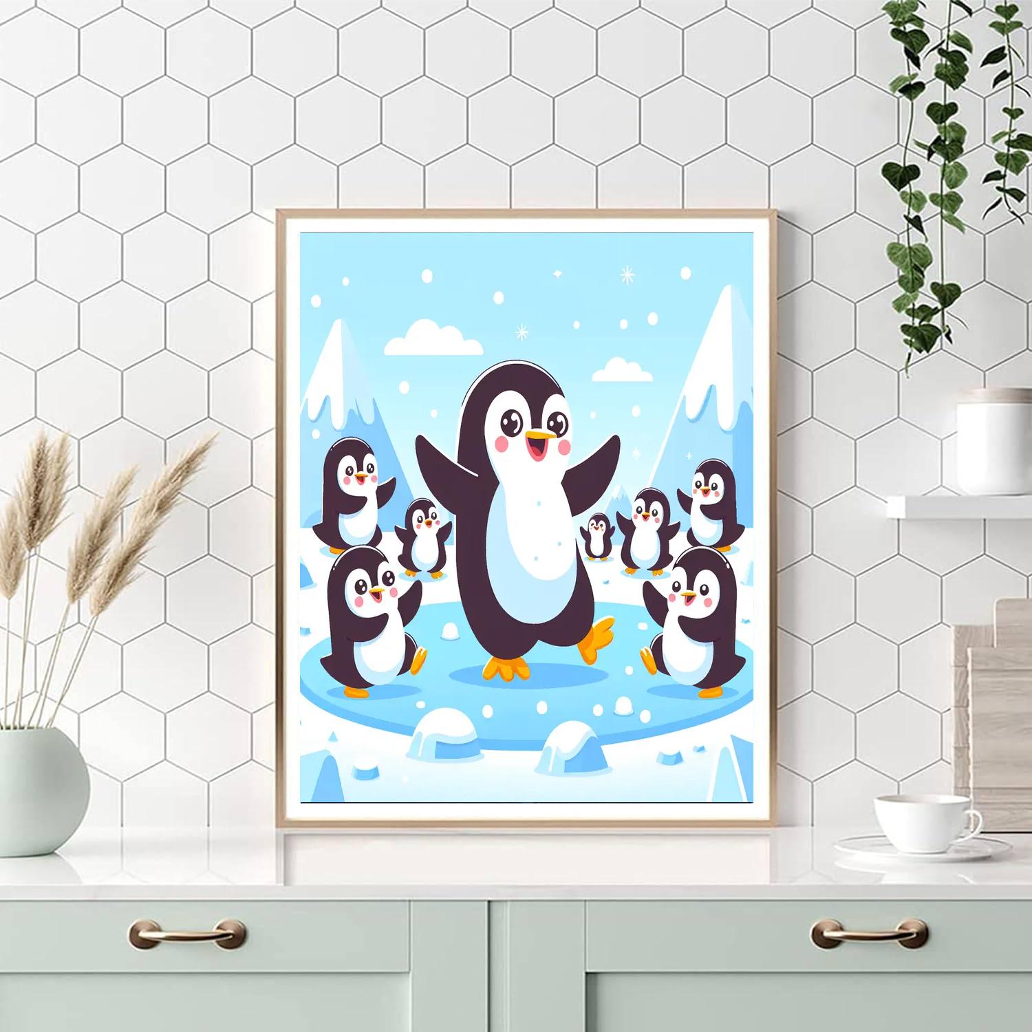 Friendly Penguin Party Painting Number Kit