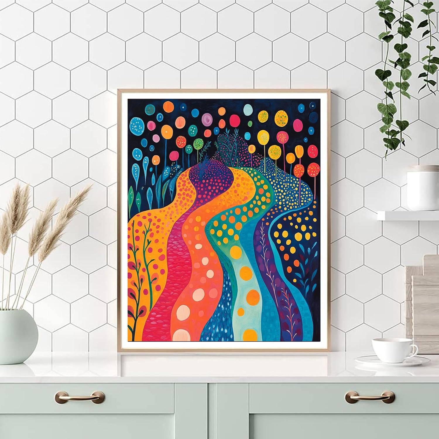 Yayoi Kusama Inspired Fluid Dream  Paint By Numbers Kits