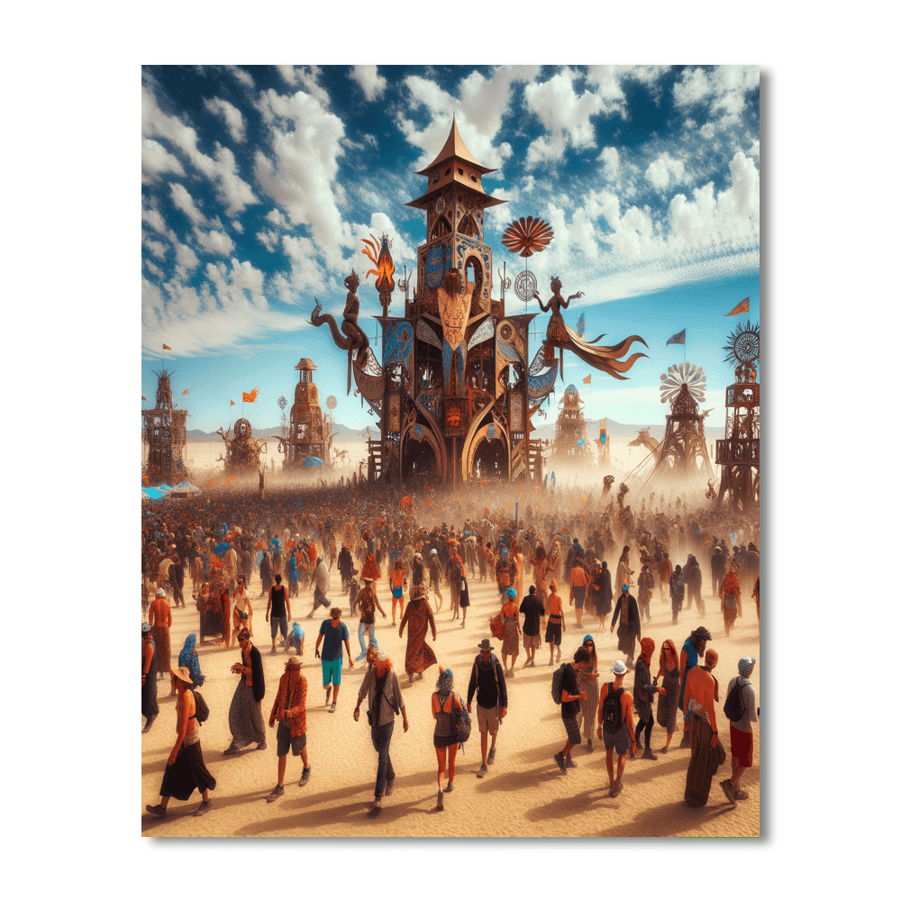 Burning Man Number Painting