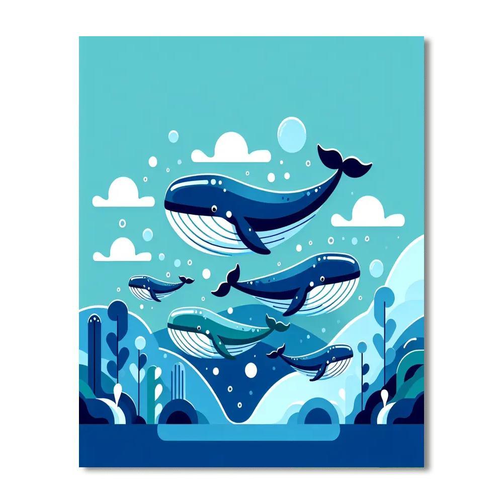 Majestic Whale Symphony Paint By Numbers Kits