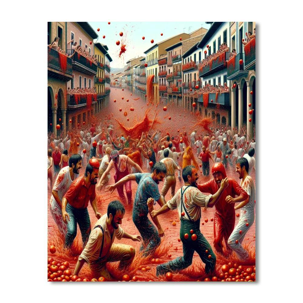Tomatina Festival - Buñol DIY Paint By Numbers
