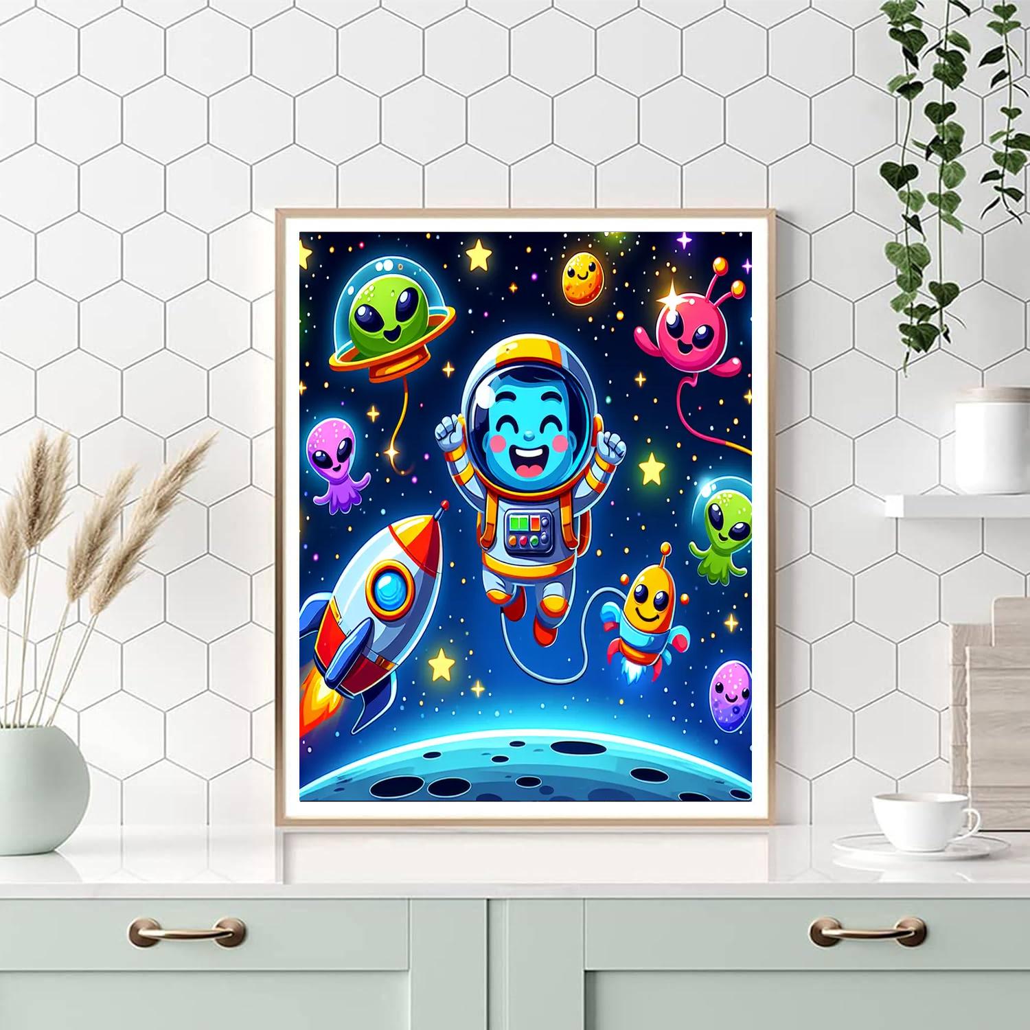 Giddy Space Explorers Number Painting