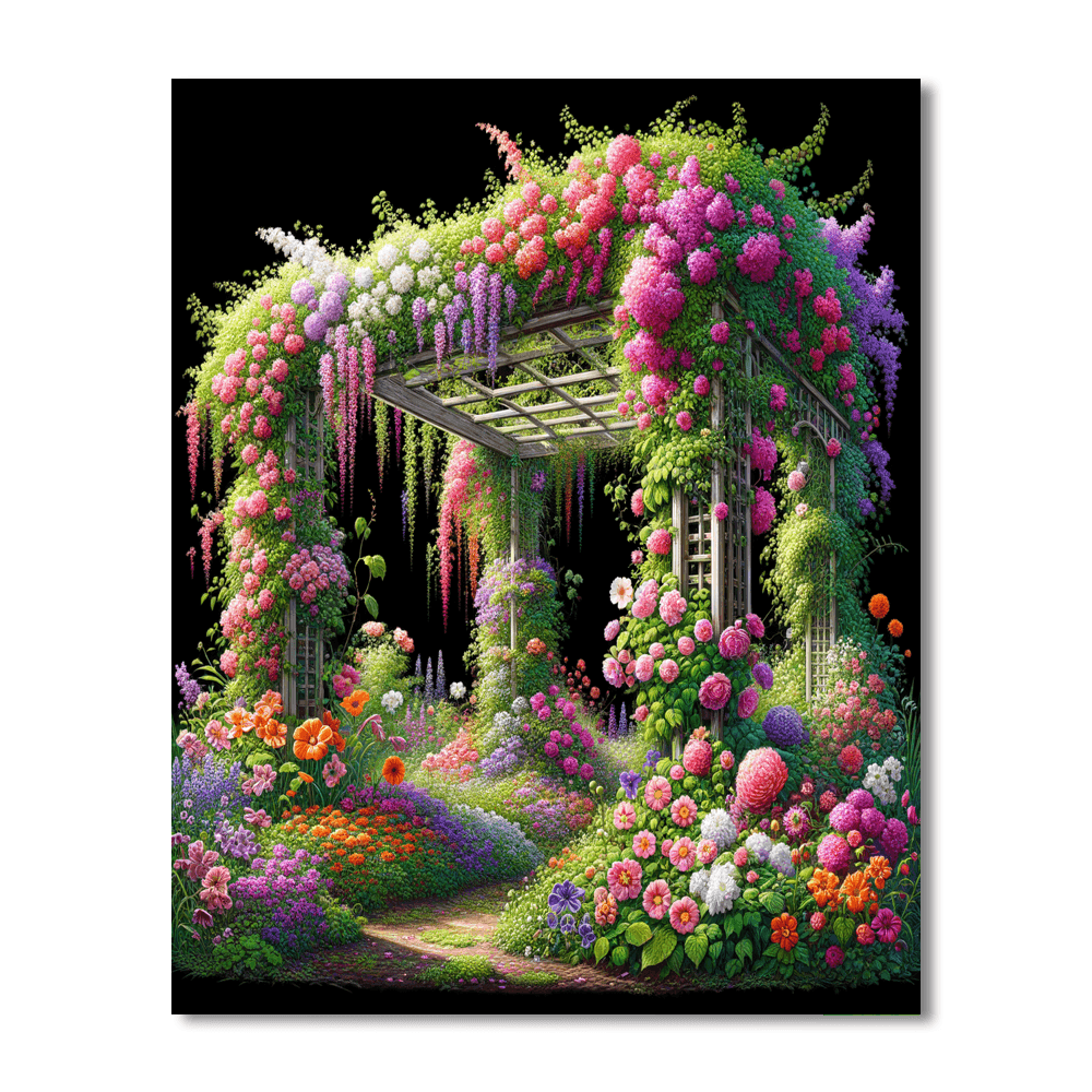 Lovely Garden Trellis Painting Number Kit