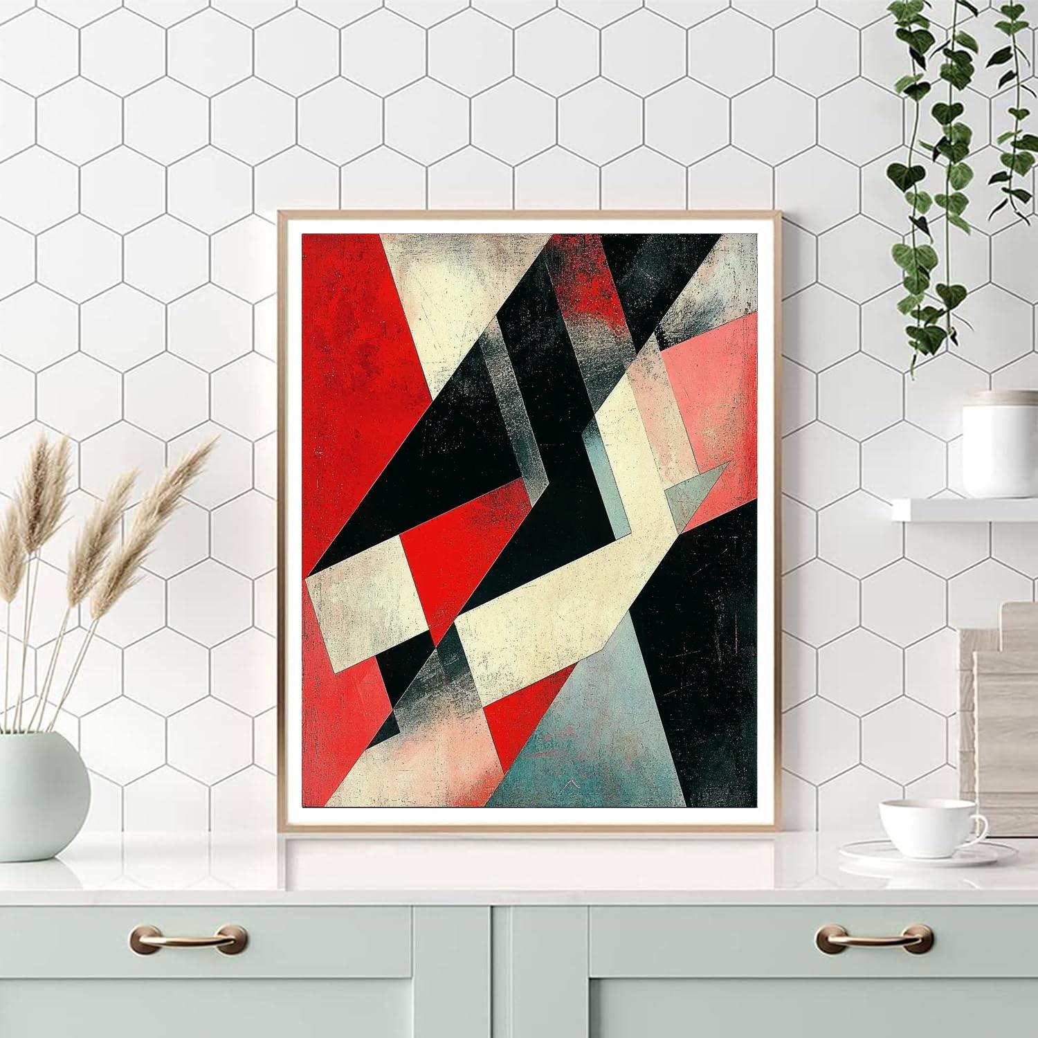 Kazimir Malevich Inspired Dynamic Composition  Painting Number Kit