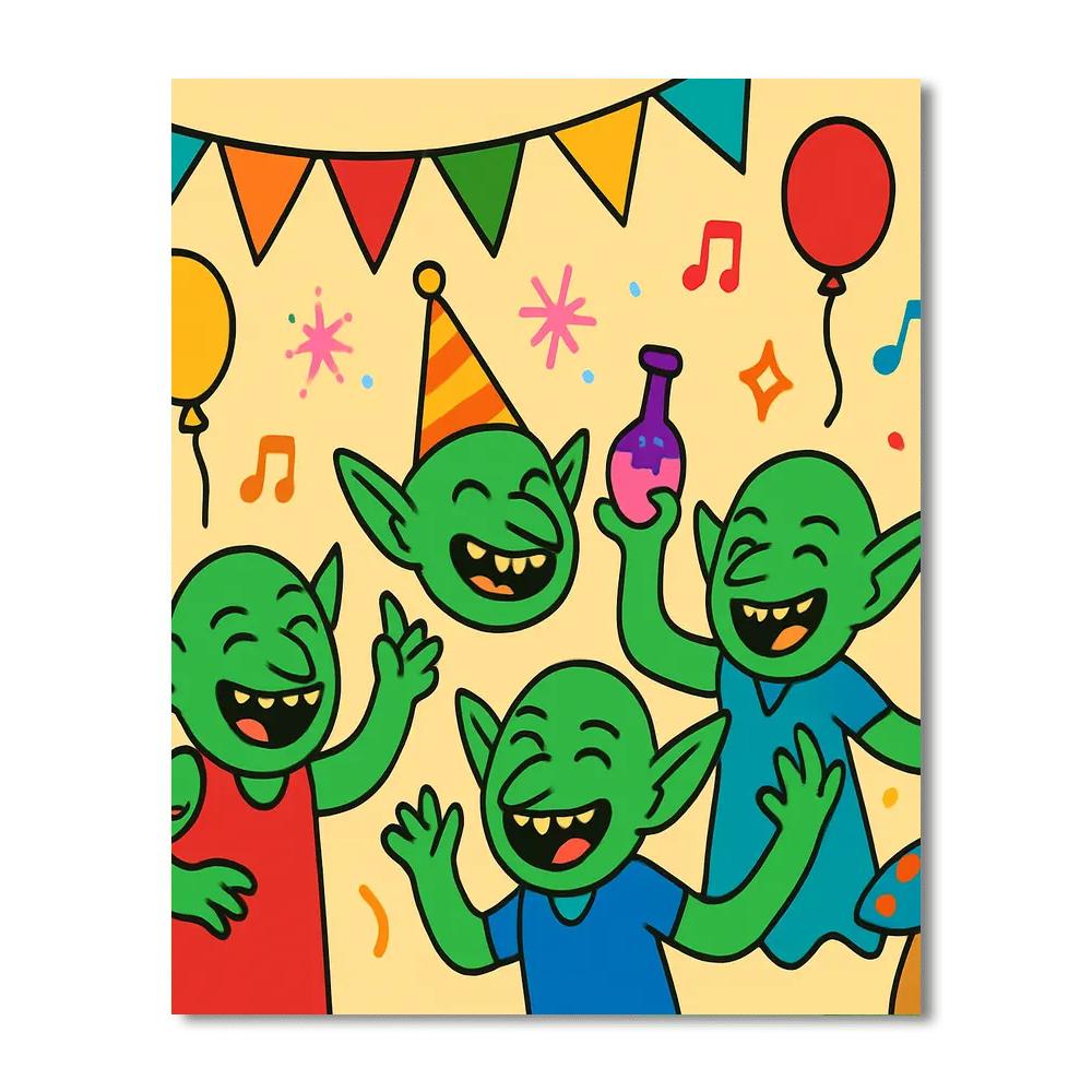 Giggling Goblins' Party DIY Paint By Numbers