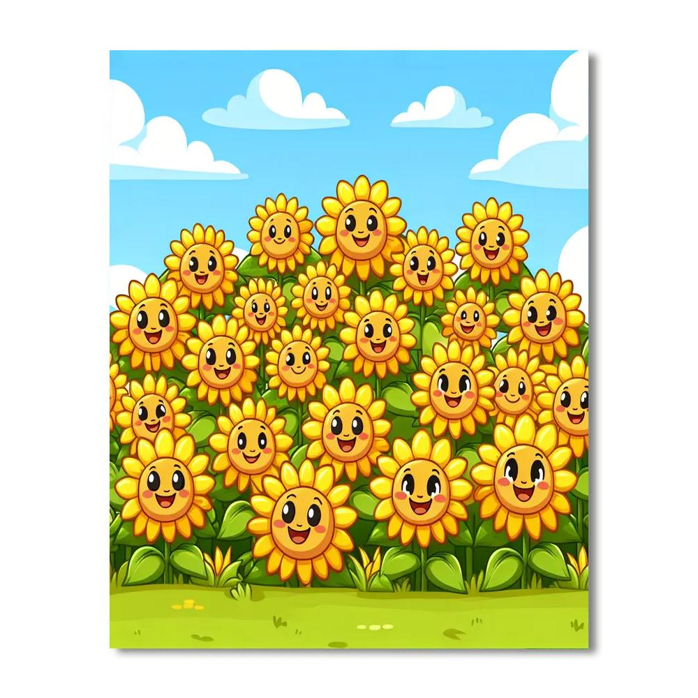 Sunny Days With Sunflowers Numbered Painting Kits