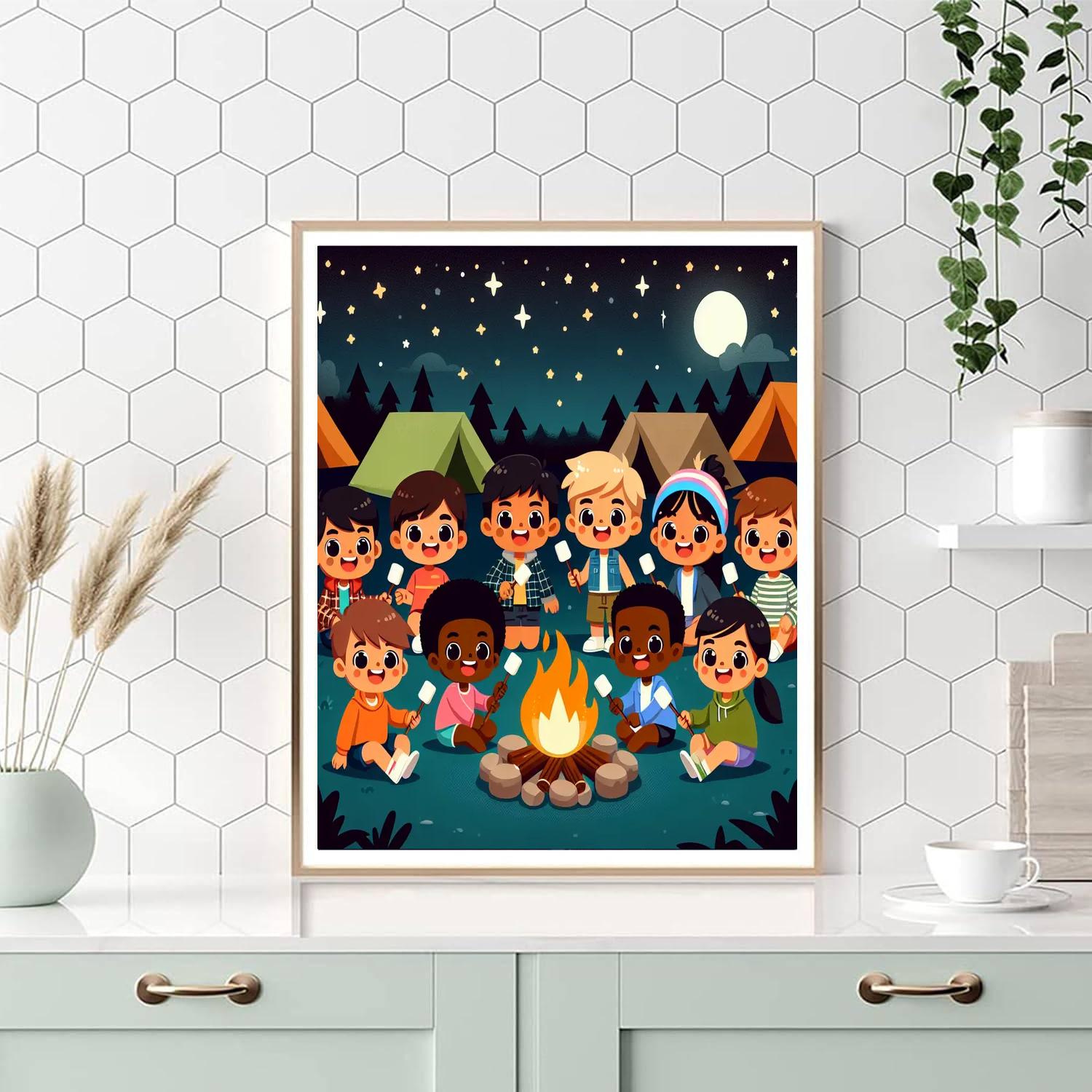 Merry Marshmallow Campout Painting By Numbers Kit