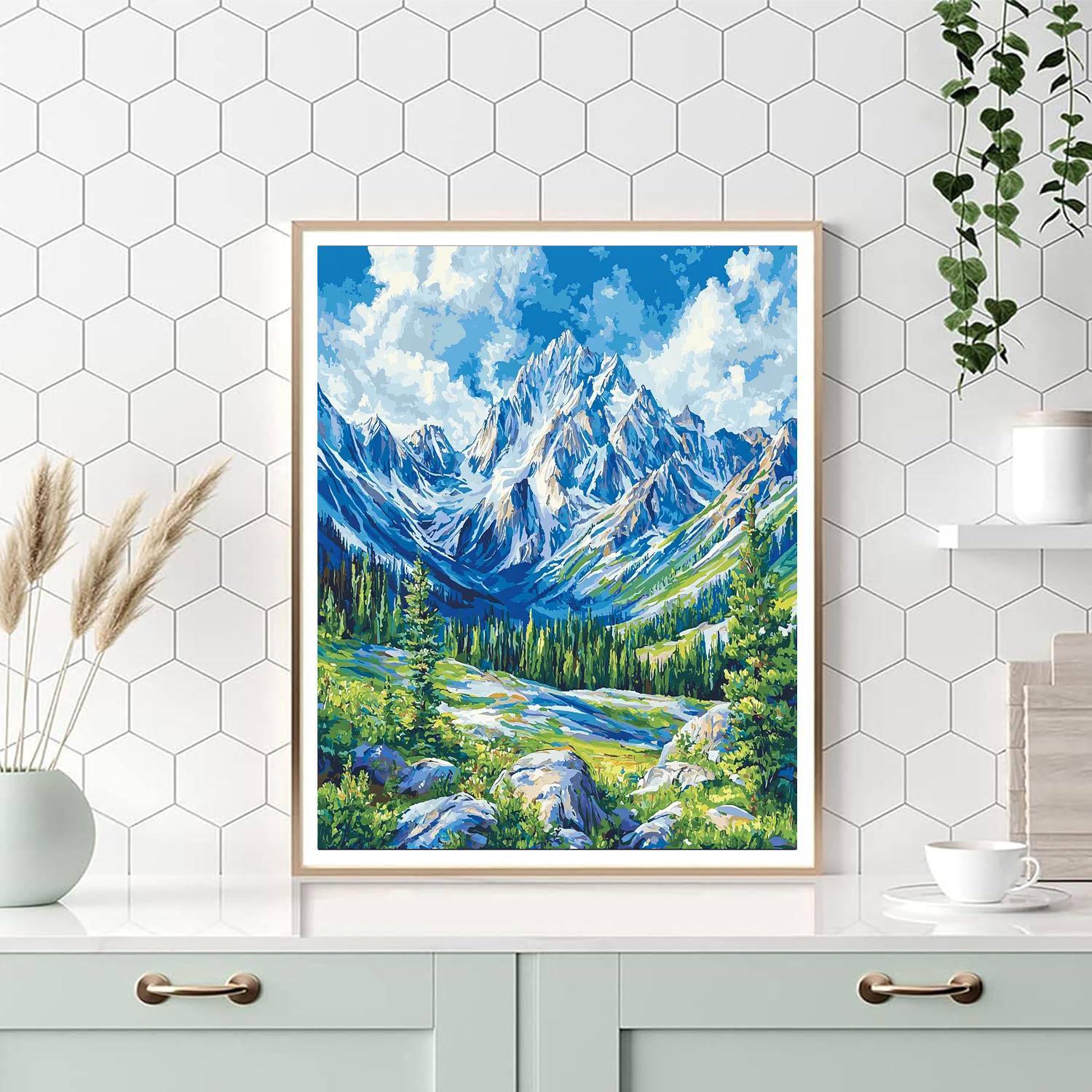 Georges Seurat Inspired Mystic Mountain Reverie  Paint By Numbers