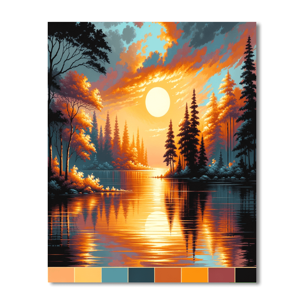 Summer Sunset Reflections Paint By Numbers Kits