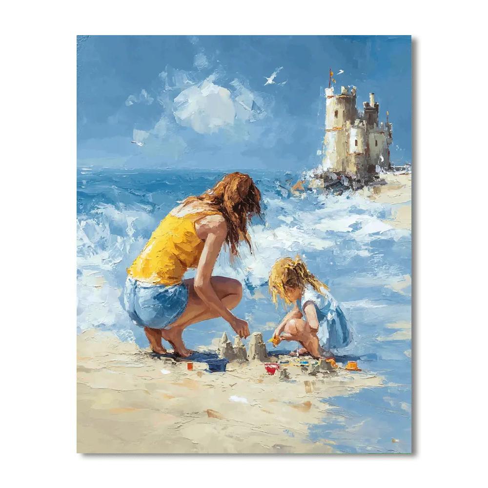 Mom And Me At The Beach Painting Number Kit