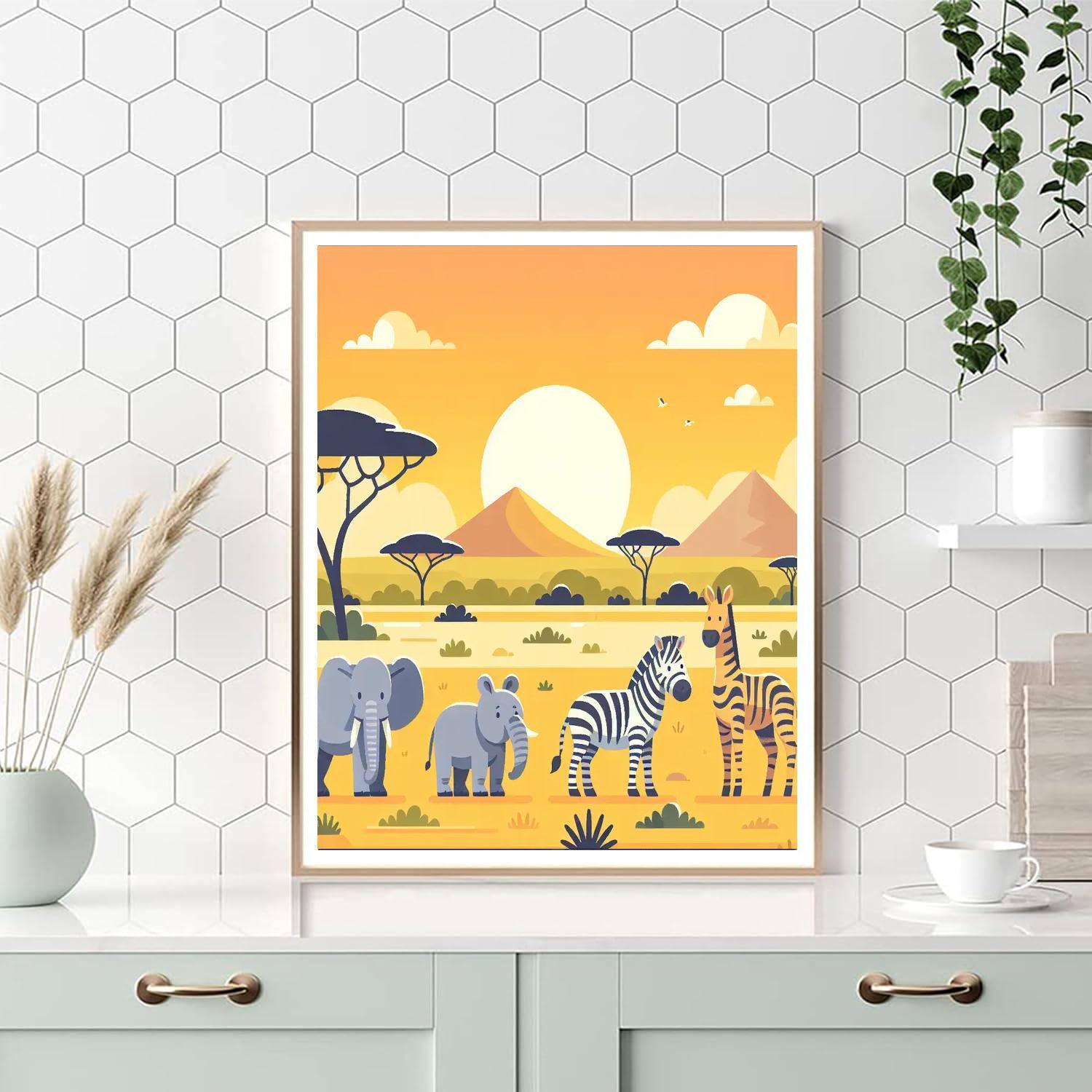Safari Sunrise Adventure Painting By Numbers Kit