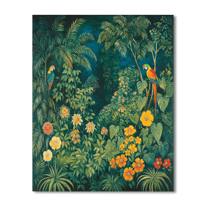 Henri Rousseau Inspired Modern Jungle Vibes  Painting By Numbers Kit