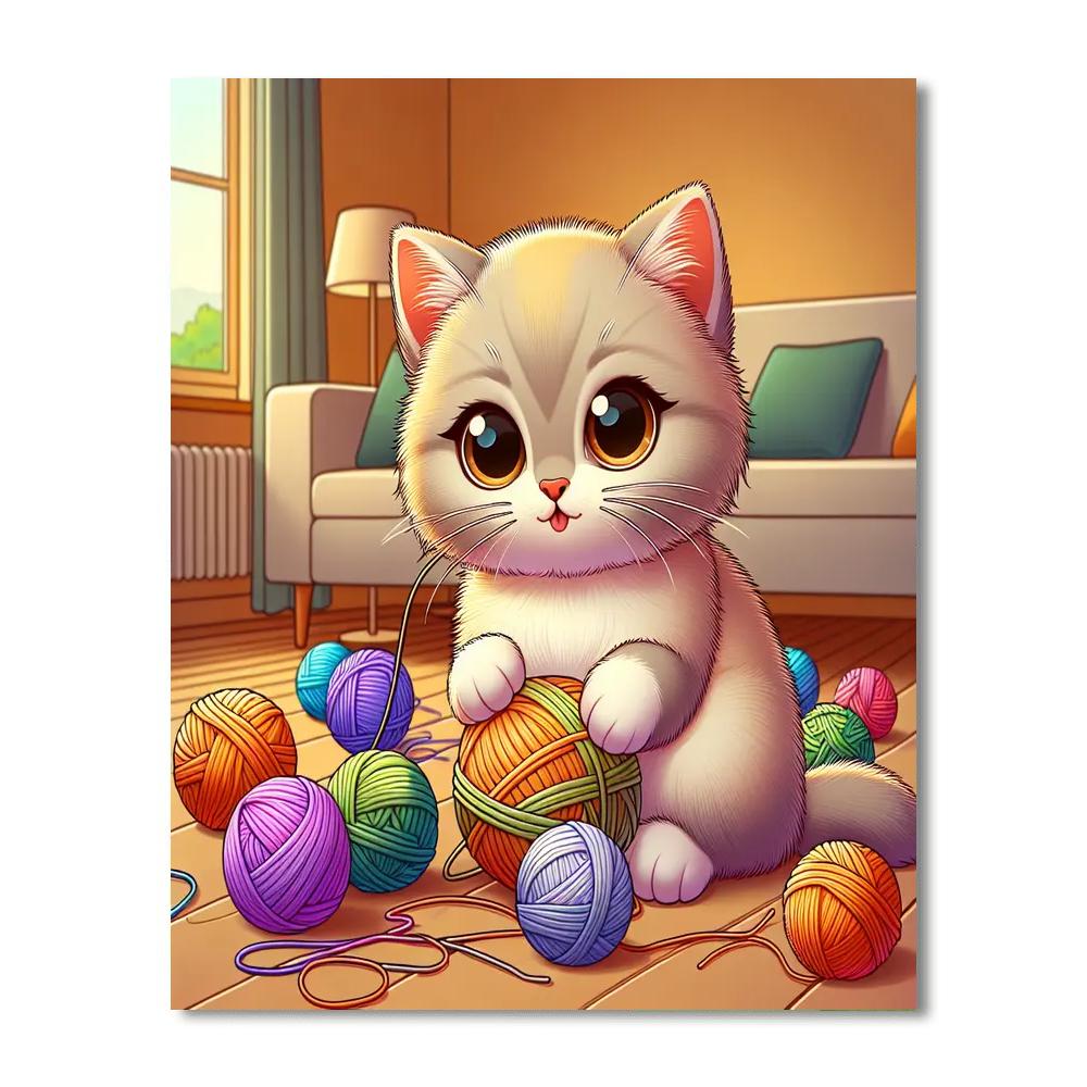 Fuzzy Feline Numbered Painting Kits
