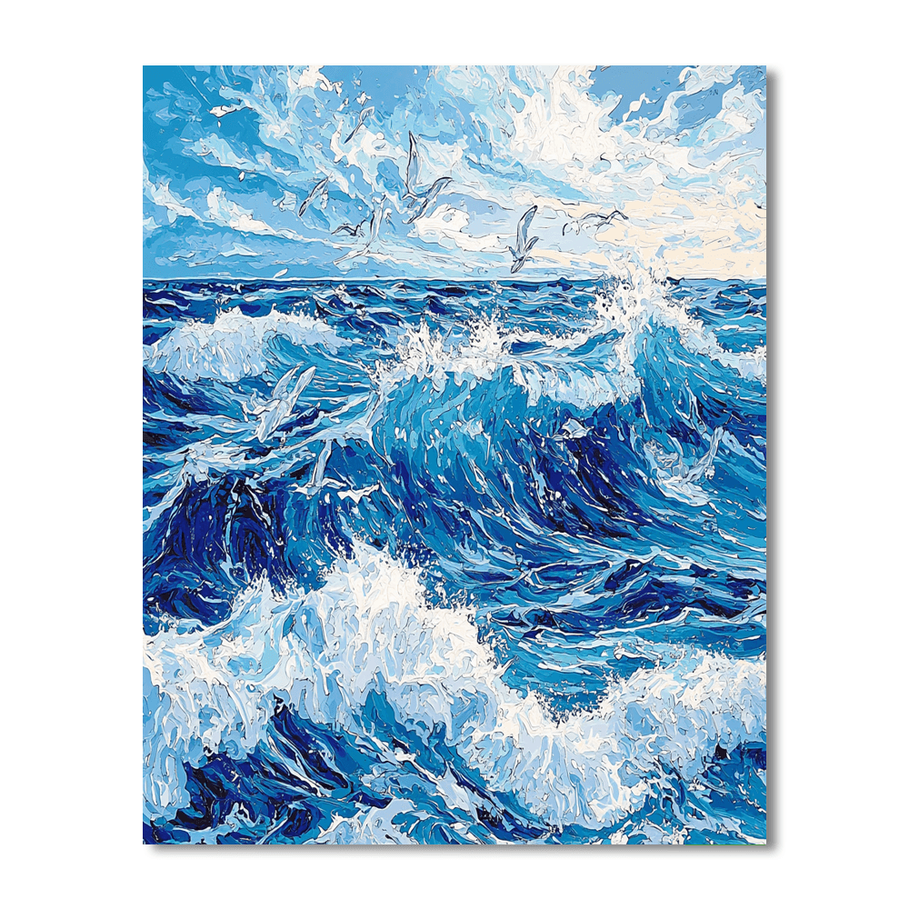 Hokusai Inspired Epic Ocean Waves  Paint By Numbers Art