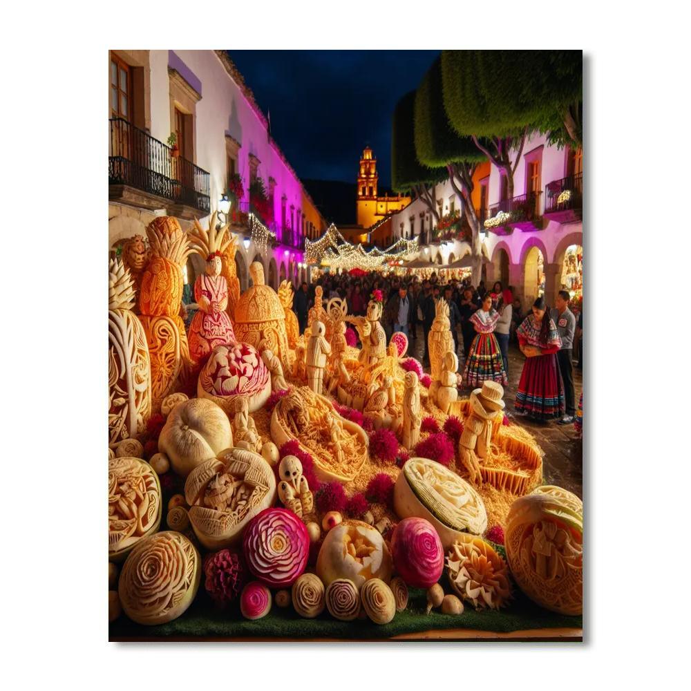 Noche De Los Rabanos Number Painting