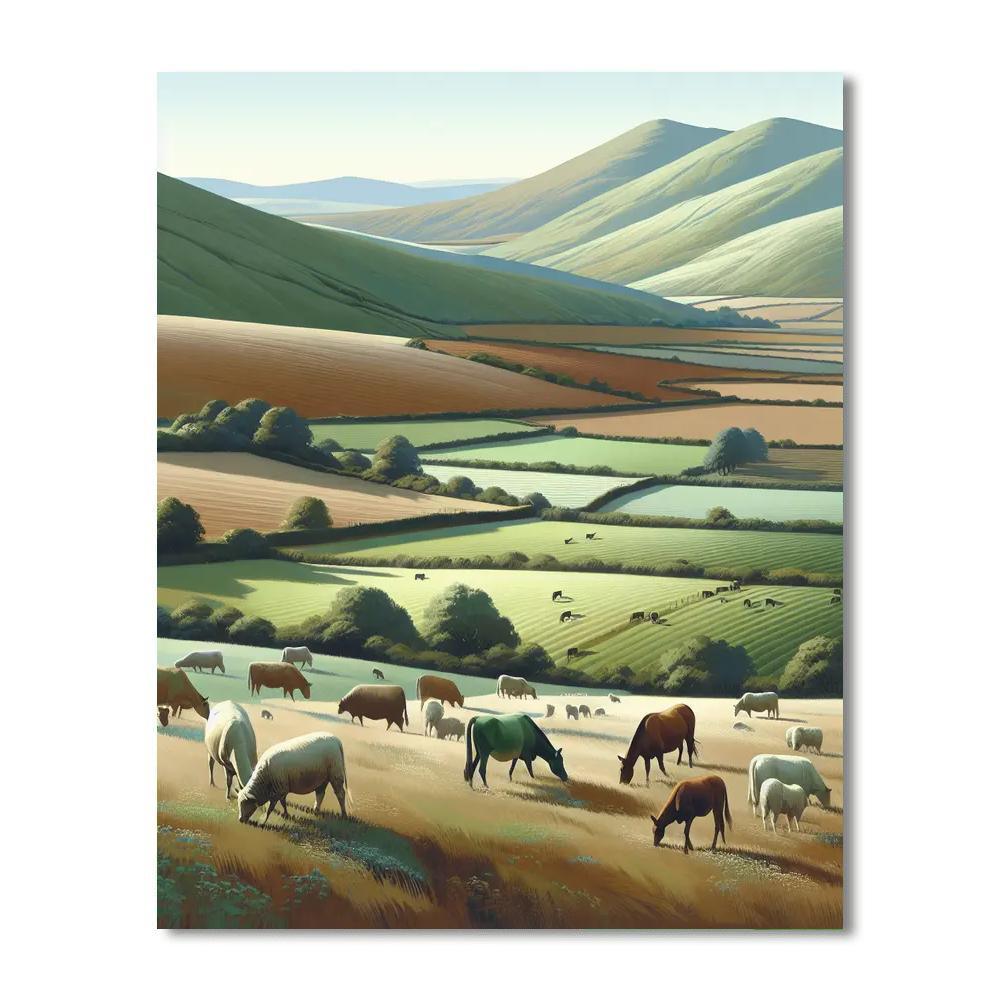 Peaceful Pasture Lands Paint By Number