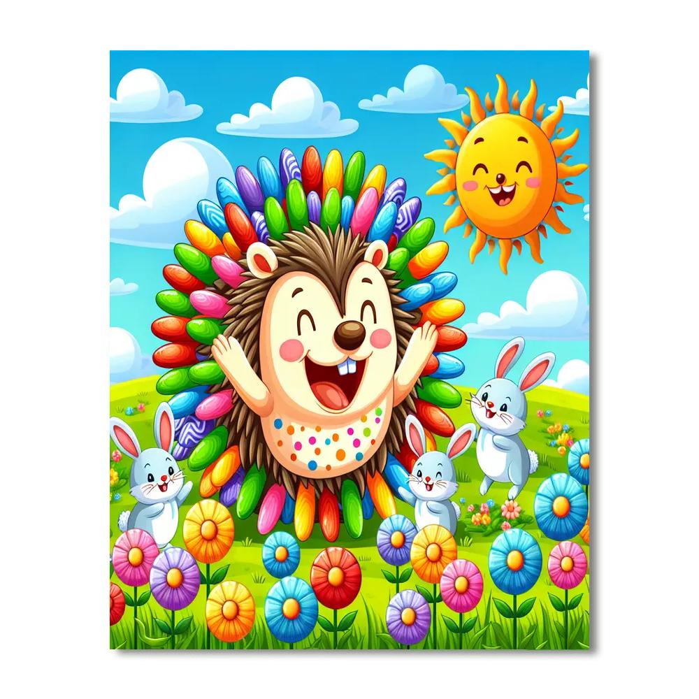 Cute Hedgehog And Friends Numbered Painting Kits