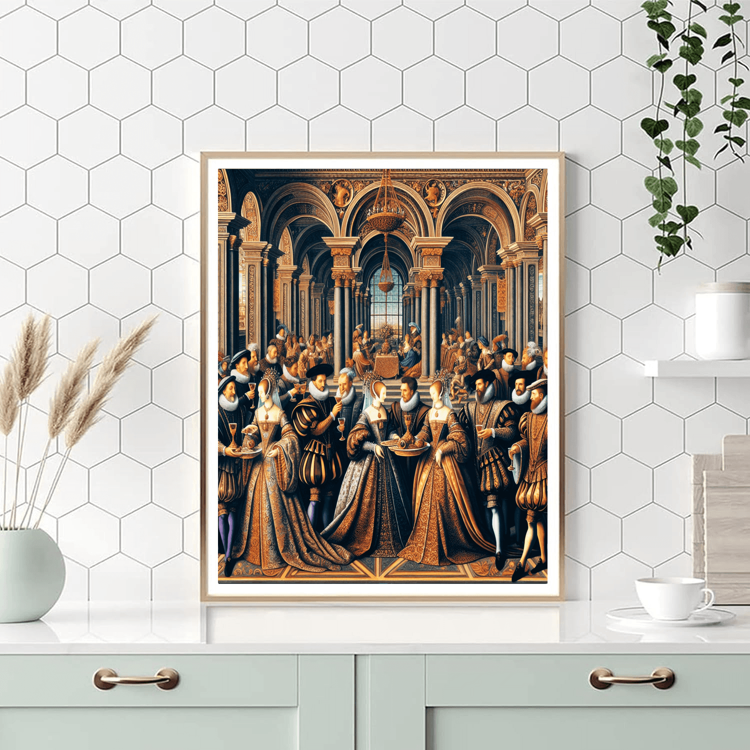 Historic Renaissance Gala Number Painting