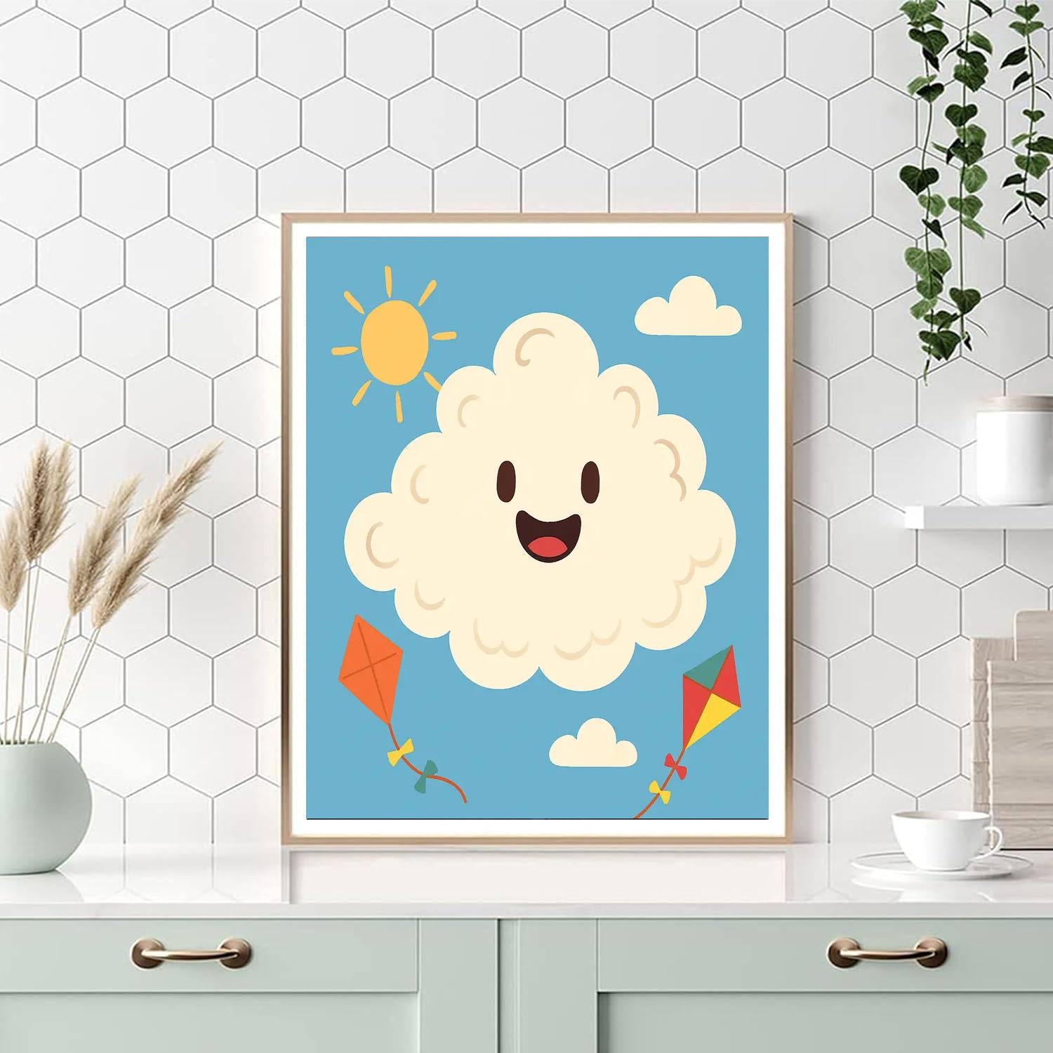 Curly Cloud Monster Paint By Numbers Art