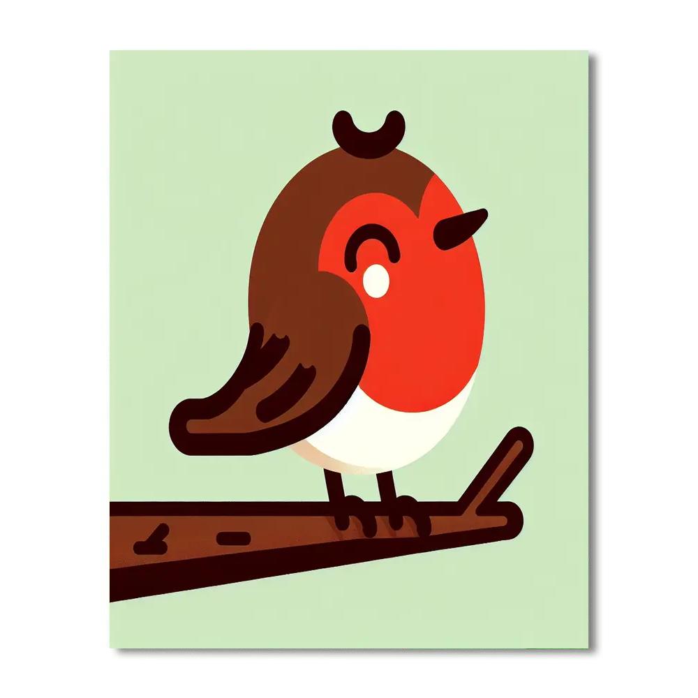 Rustic Robin Paint By Number
