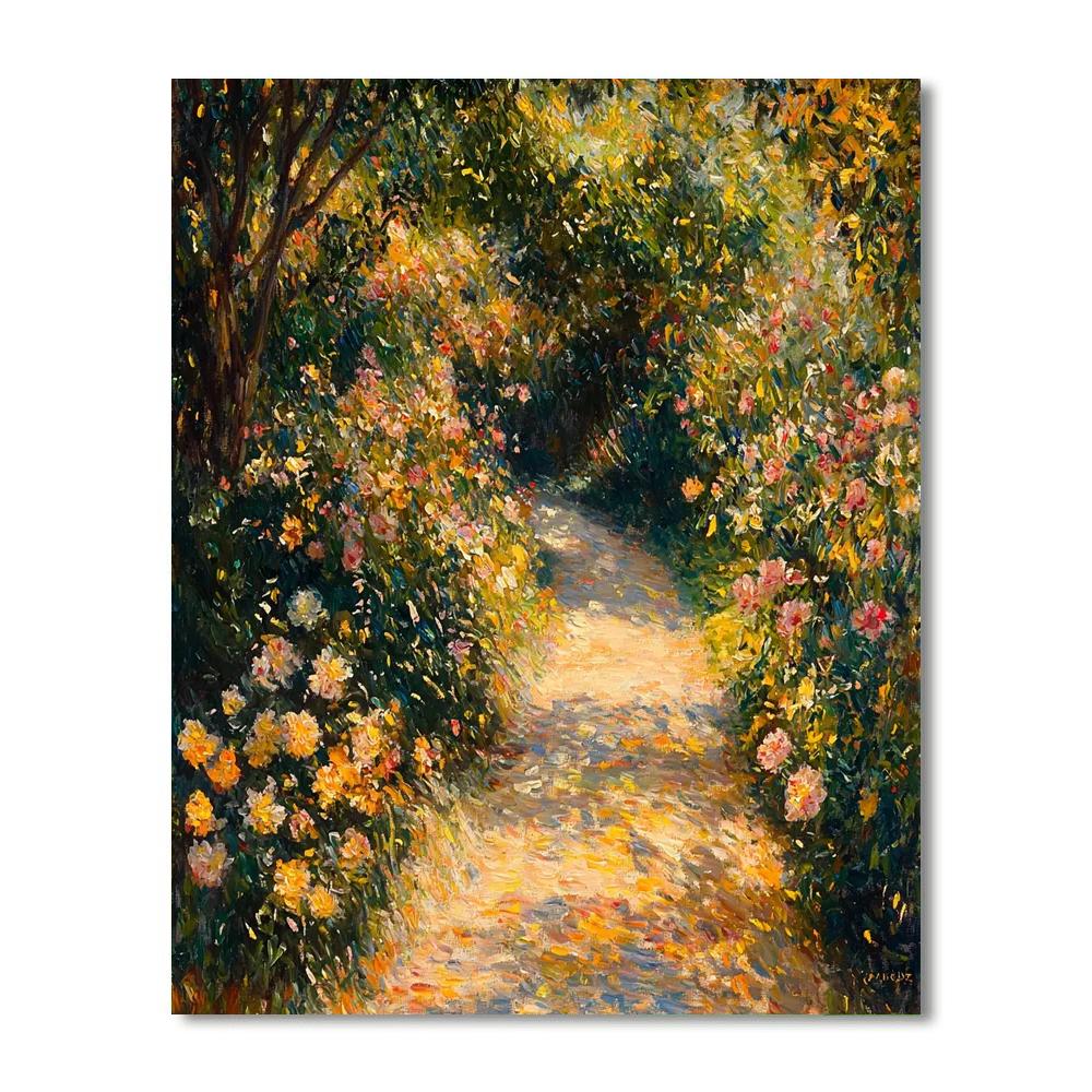 Pierre-Auguste Renoir Inspired Sunlit Garden Path  Number Painting