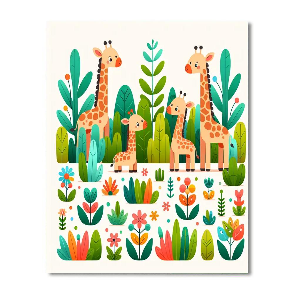 Giraffe's Garden Adventure Paint By Numbers