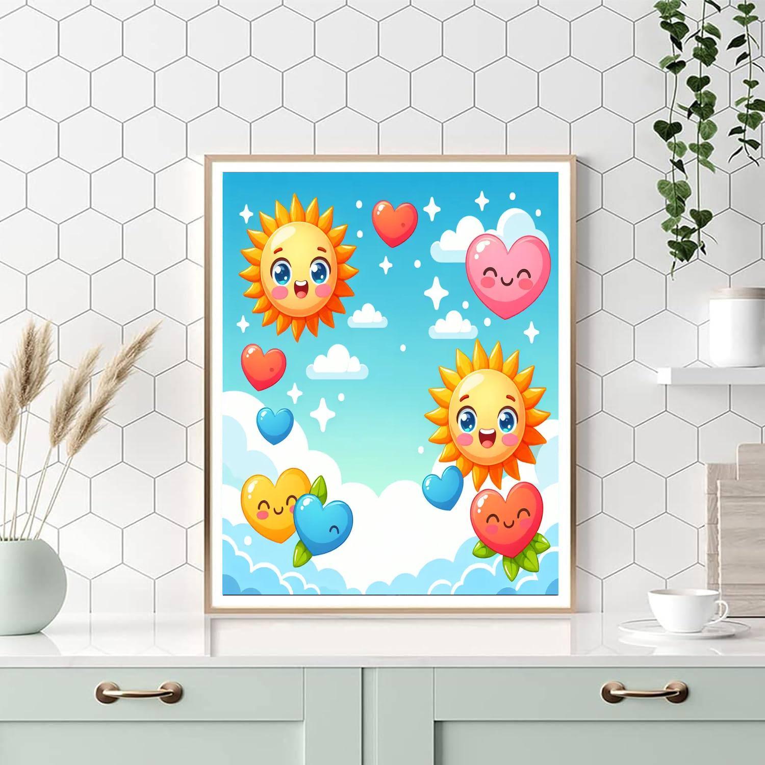 Sunny Skies And Happy Hearts Painting Number Kit