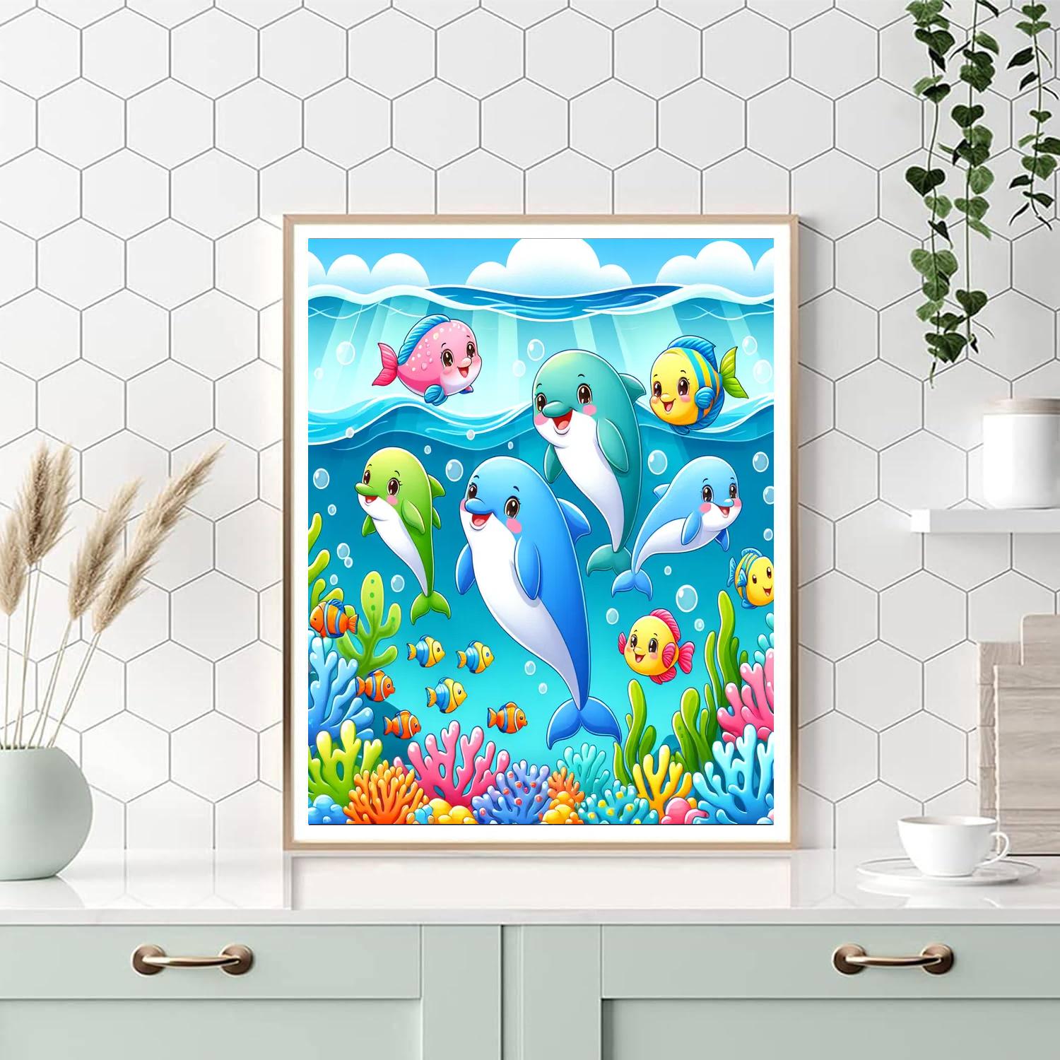 Bright Ocean Friends Paint By Numbers Art