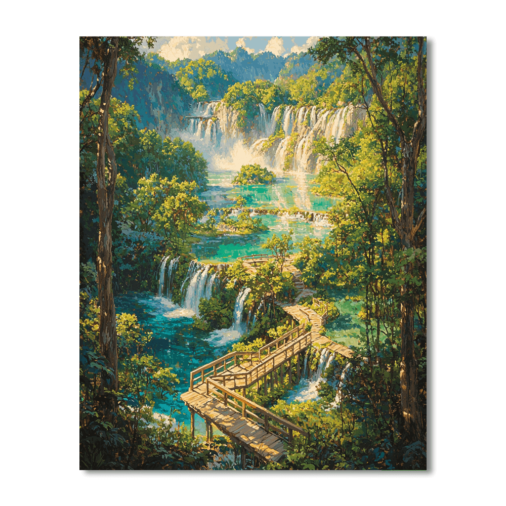 Plitvice Lakes National Park, Croatia Painting Number Kit