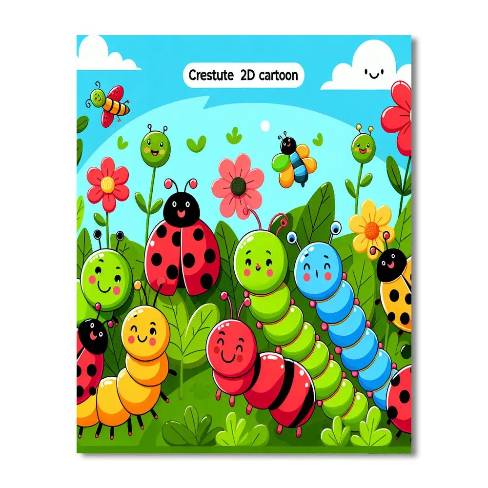 Creepy Crawly Crew Paint By Numbers Art