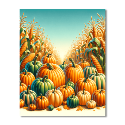 Charming Pumpkin Patch Paint By Number