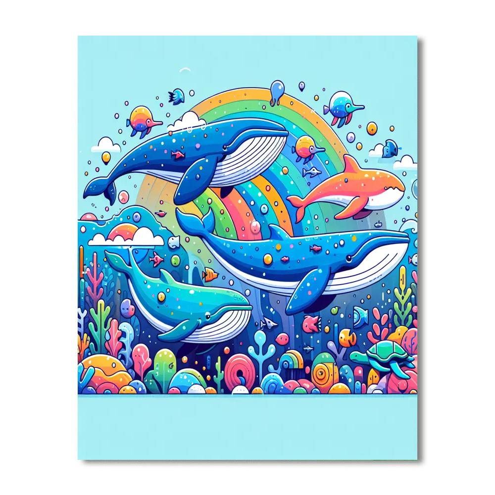 Whale's Oceanic Parade Paint By Numbers