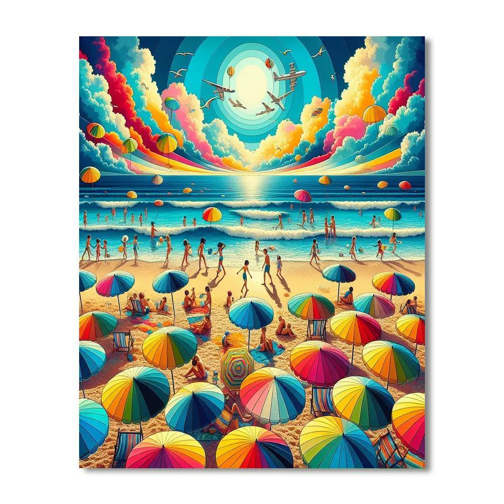 Colorful Summer Beach Paint By Color