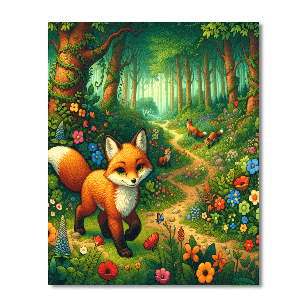 Frolicsome Foxes Numbered Painting Kits