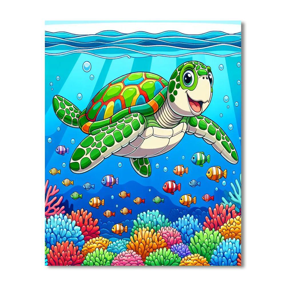 Playful Sea Turtle Paint By Numbers Kits