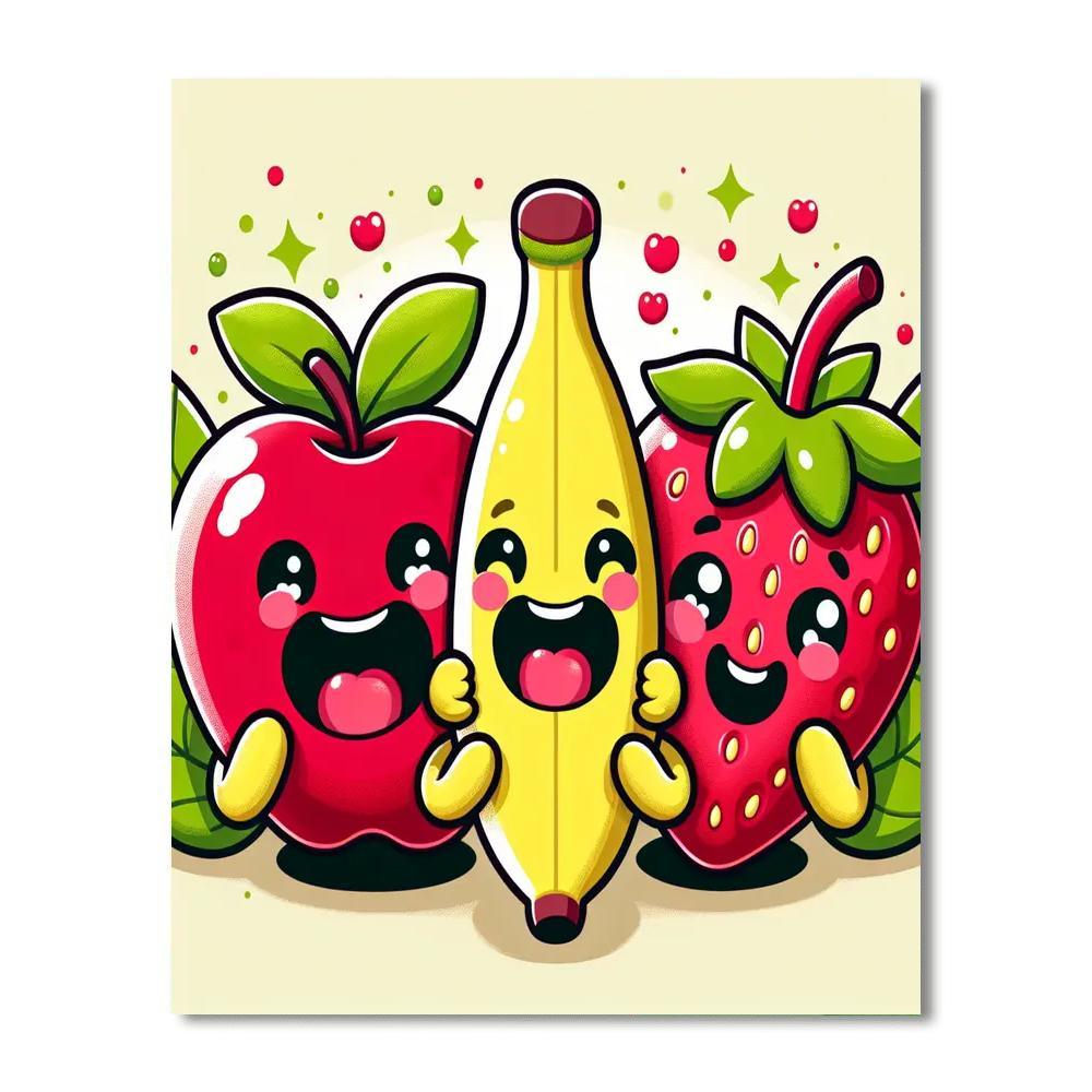 Joyful Fruit Friends Number Painting