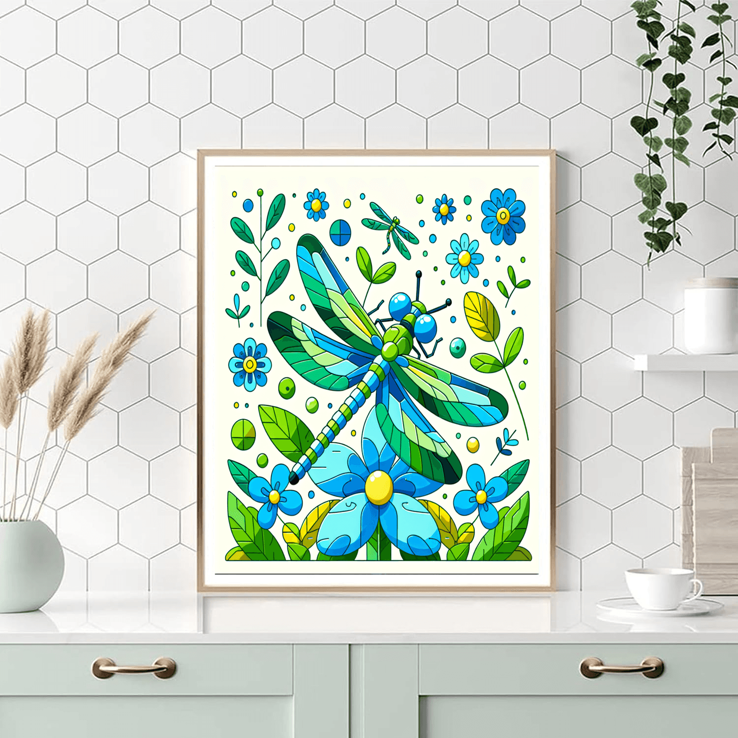 Dashing Dragonfly Number Painting