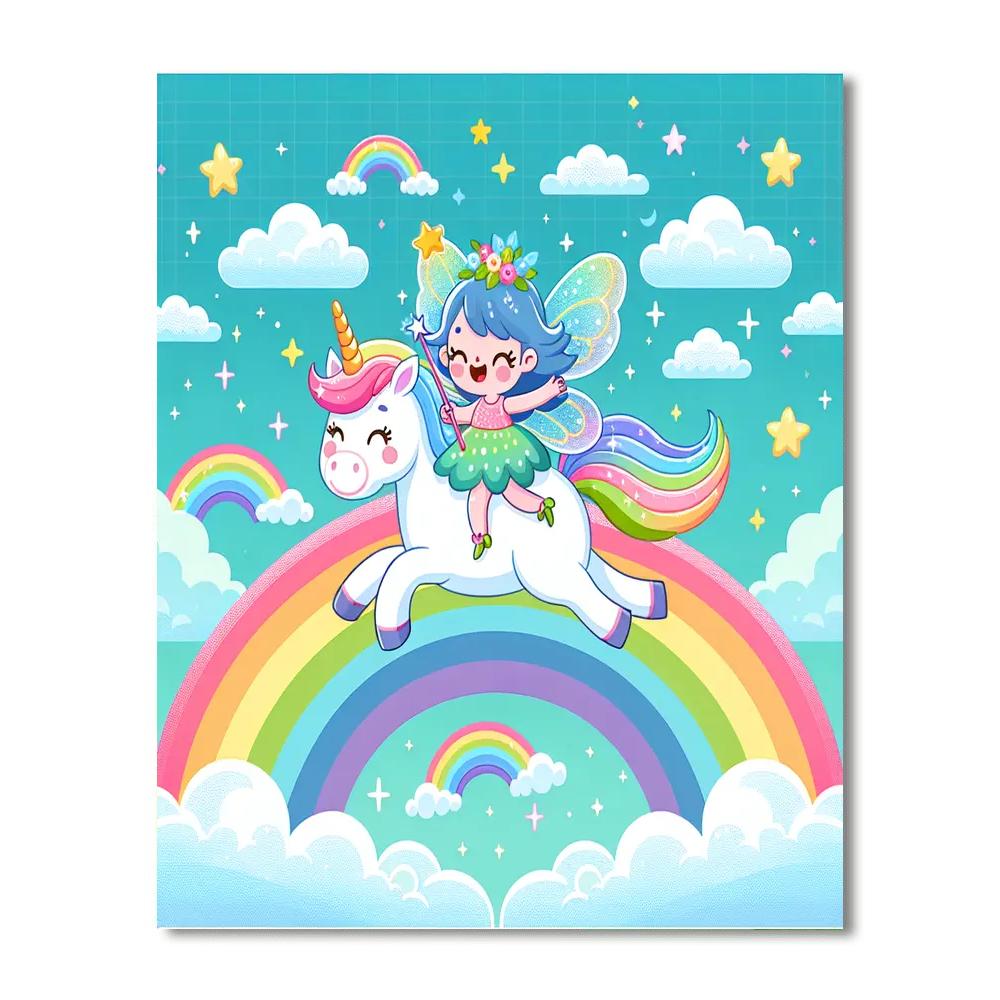 Rainbow Fairy Unicorn Painting By Numbers Kit