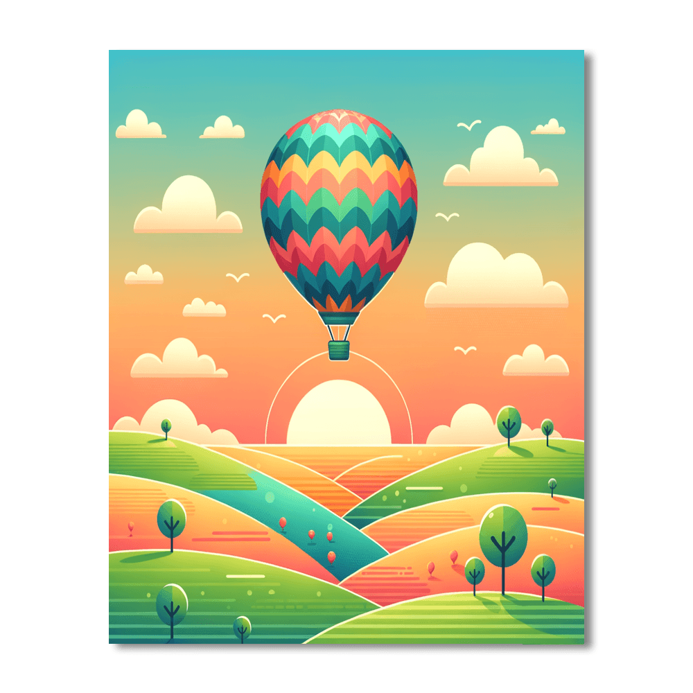 Sky High Hot Air Balloon Paint By Color