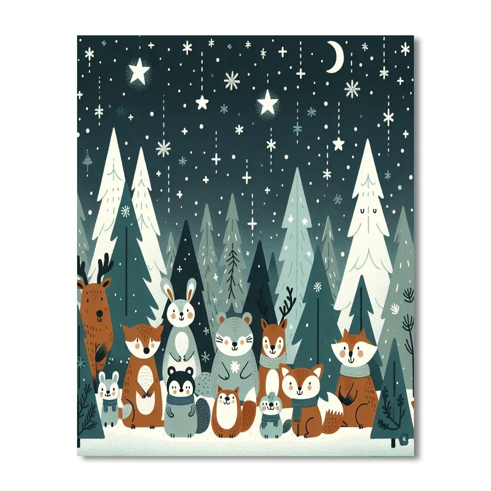 Whimsical Winter Woods Paint By Color