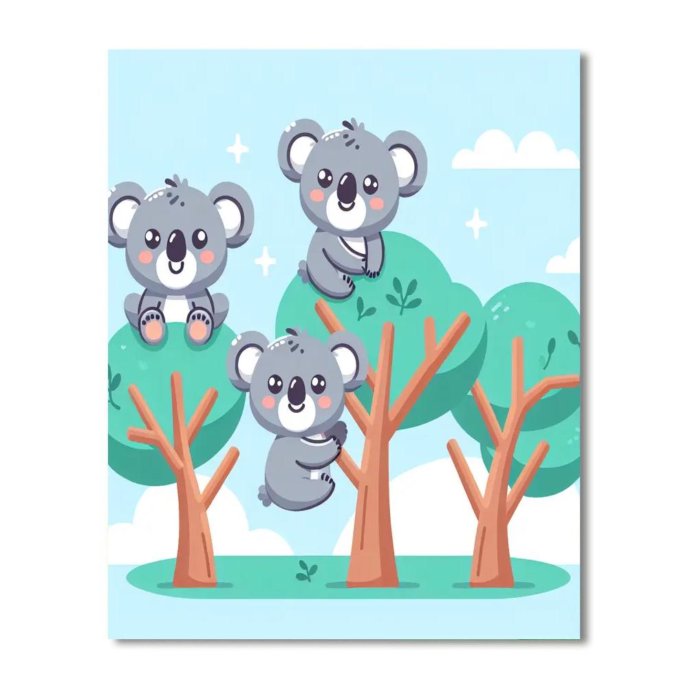 Giggling Koalas Number Painting