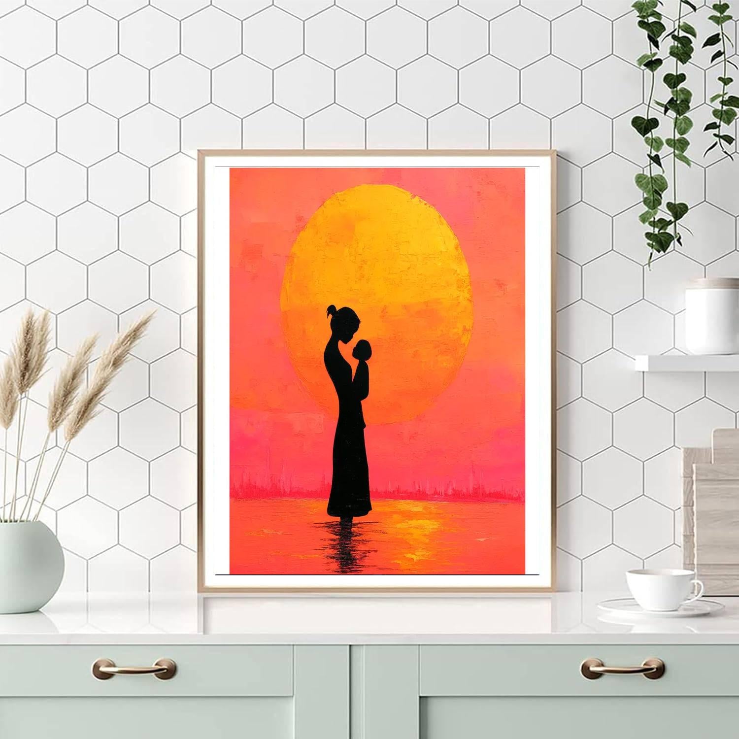 Golden Sunrise Over Motherhood DIY Paint By Numbers