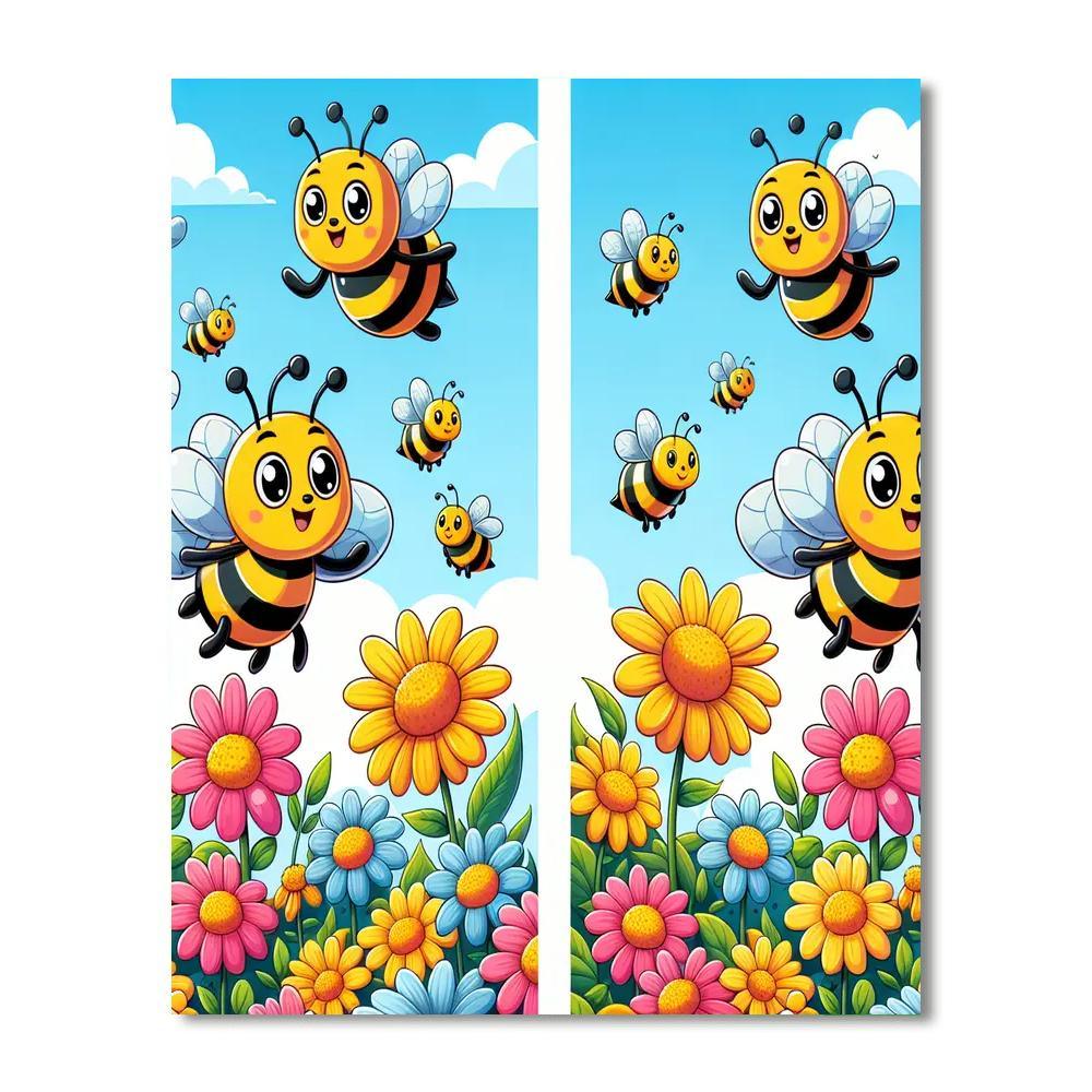 Busy Bees And Blossoms Number Painting