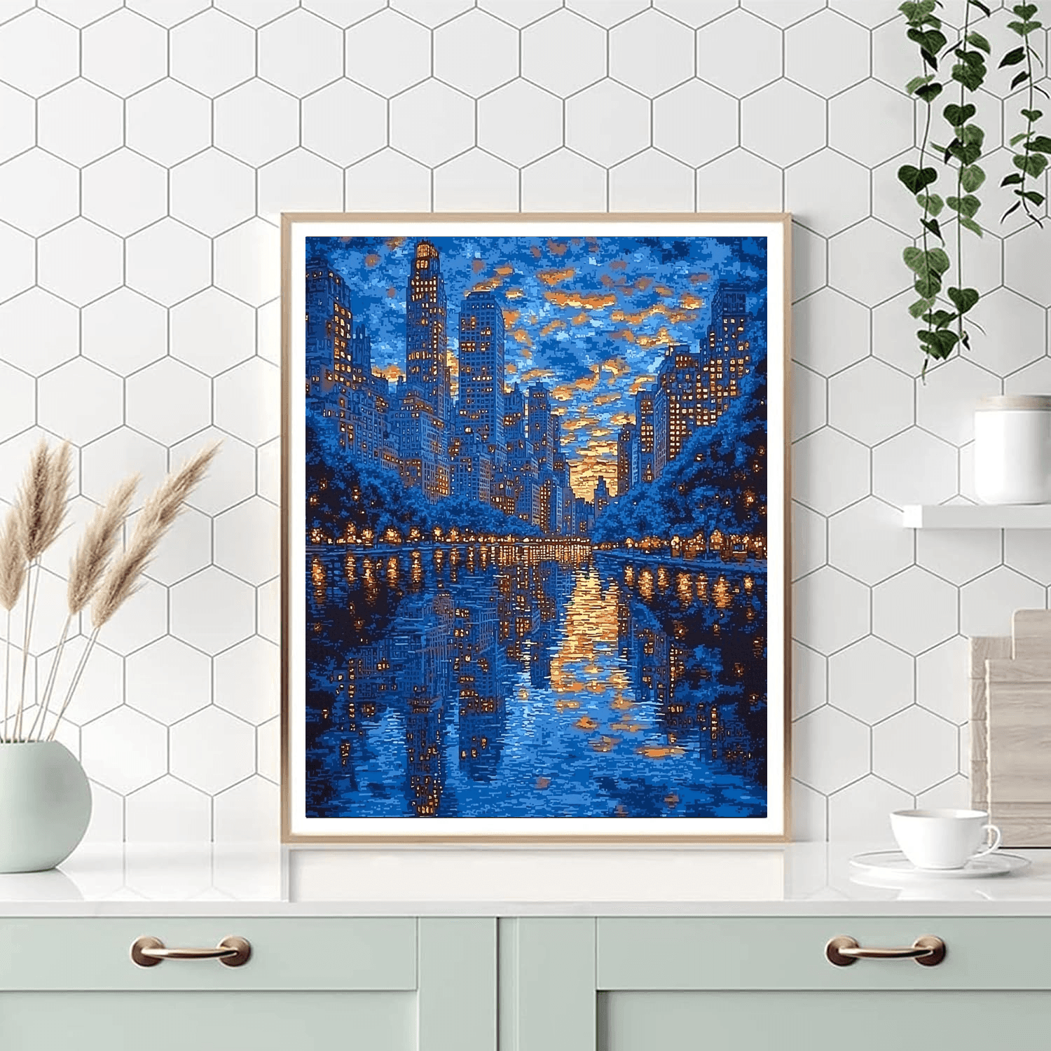 Edward Hopper Inspired Luminous City Reflections  Paint By Numbers Kits