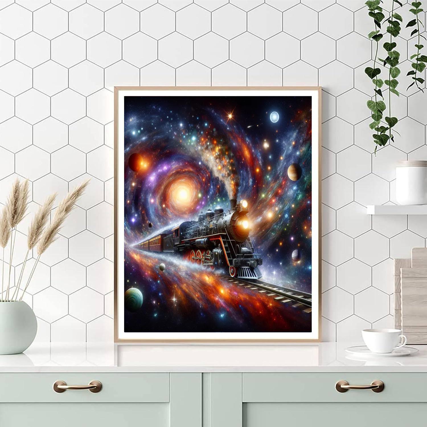 Galactic Train Ride Adventure Painting By Numbers Kit