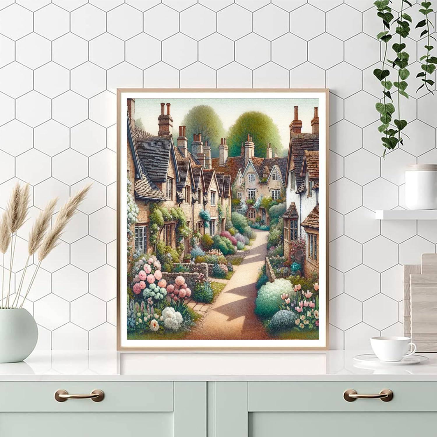 Quaint English Village Paint By Numbers
